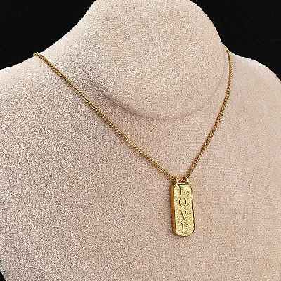 304 Stainless Steel Rectangle Number Pendant Necklaces NJEW-D300-01G-10-1