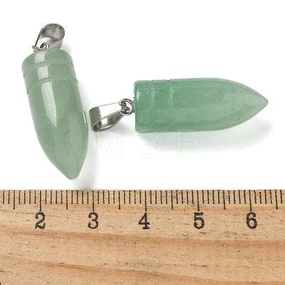 Natural Green Aventurine Pointed Pendants G-B127-18P-05-1