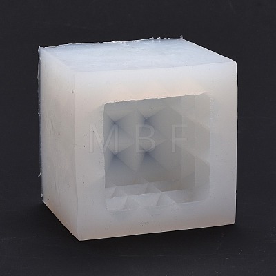 Cuboid DIY Candle Food Grade Silicone Molds with Diamond Shape Ball DIY-B034-12-1
