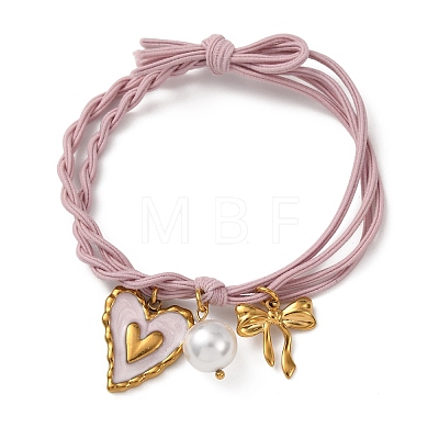 304 Stainless Steel Enamel & Resin Charms Bracelets BJEW-B170-01G-02-1