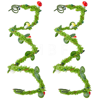 Plastic & Iron Flower Garland Arm Bracelet Rattan AJEW-GF0014-06-1