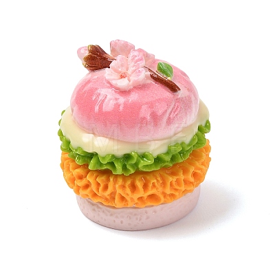Opaque Resin Imitation Food Cabochons RESI-K029-06B-1
