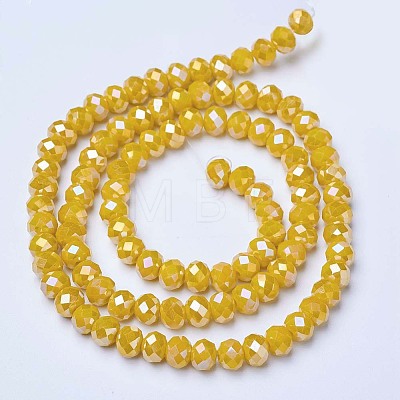 Electroplate Glass Beads Strands EGLA-A034-P1mm-B03-1
