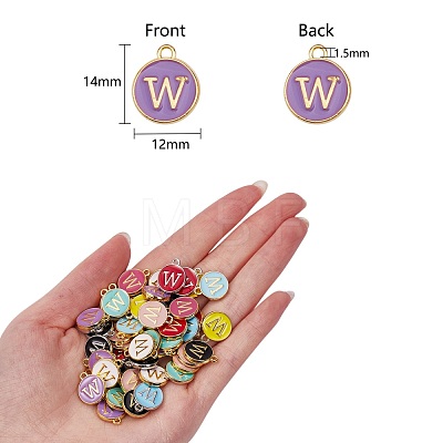 120Pcs 12 Colors Golden Plated Alloy Charms ENAM-SZ0001-64W-1