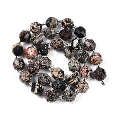 Natural Snowflake Obsidian Beads Strands G-O201B-133G-1