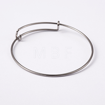 Adjustable 304 Stainless Steel Expandable Bangle Making X-BJEW-L604-10-1