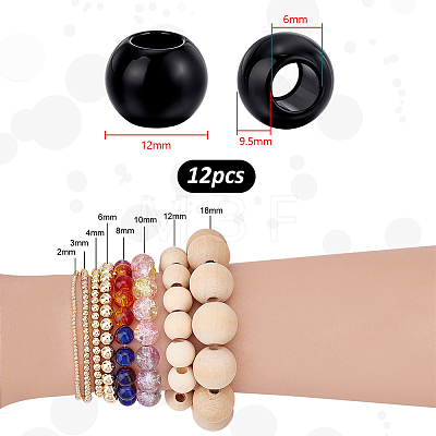 12Pcs 304 Stainless Steel European Beads OPDL-PH0001-06B-1