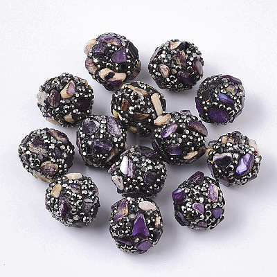 Polymer Clay Rhinestone Beads RB-S055-23H-1