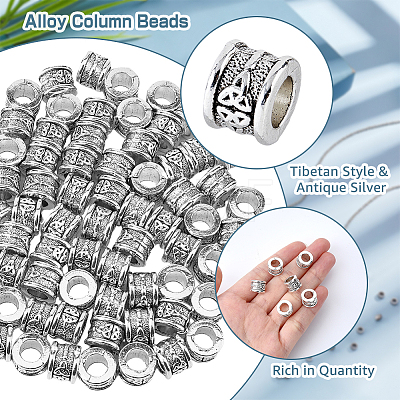 200G Tibetan Style Zinc Alloy Beads TIBEB-DC0001-02-1