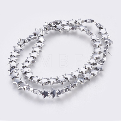 Electroplated Non-magnetic Synthetic Hematite Bead Strand X-G-E495-07C-1