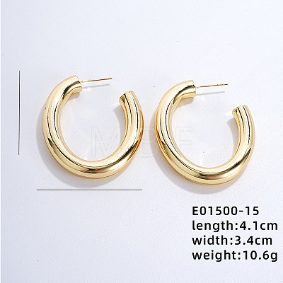 Minimalist Geometric Copper Stud Earrings with Shiny Circle Design for Fashionistas HZ1541-2-1