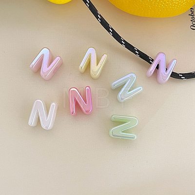 UV Plating Acrylic Alphabet Beads OACR-N163-42N-1