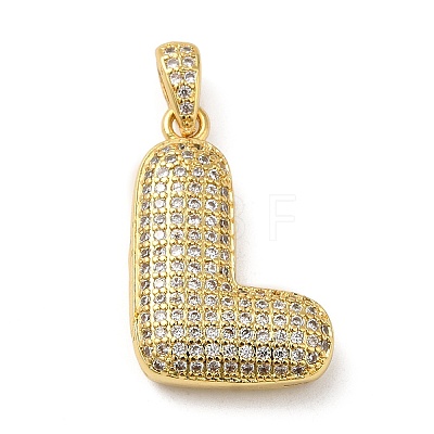 Brass Micro Pave Cubic Zirconia Pendants KK-E061-03G-12-1