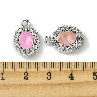 UV Plating Alloy with Mixed Color Glass Rhinestone Pendants FIND-B039-06P-1