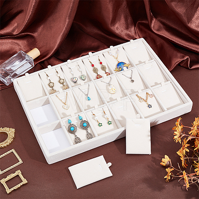 18 Grids Velvet Jewelry Pendant Display Trays ODIS-WH0043-165B-1