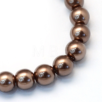 Baking Painted Pearlized Glass Pearl Round Bead Strands X-HY-Q330-8mm-52-1