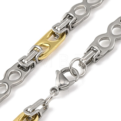 201 Stainless Steel 8 Shaped Links Chain Necklace NJEW-F22-39M-GP-1