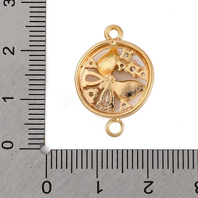 Brass Pave Clear Cubic Zirconia Connector Charms KK-Z066-08G-1