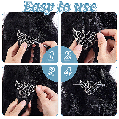 9Pcs 9 Styles Retro Alloy Hair Sticks OHAR-GA0001-14-1