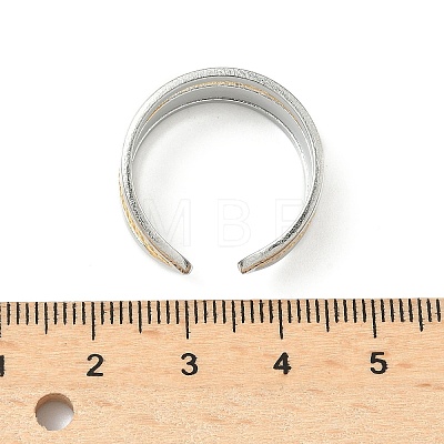 304 Stainless Steel Double Color Cuff Rings RJEW-S635-01GP-A-1