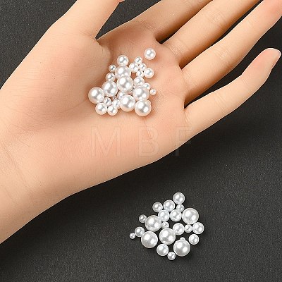 300Pcs 6 Styles No Hole ABS Plastic Imitation Pearl Round Beads MACR-YW0002-57-1