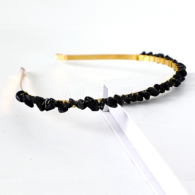 Natural Obsidian Hair Bands PW-WGC1C33-18-1