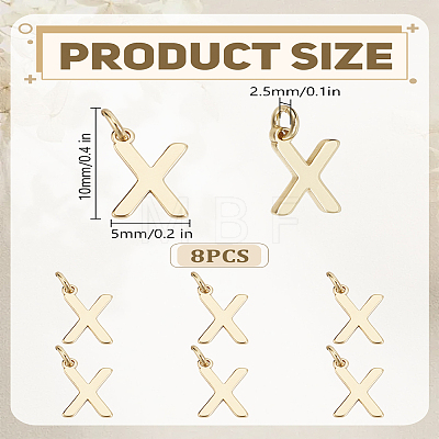 8Pcs Brass Charms KK-LP0001-85X-1