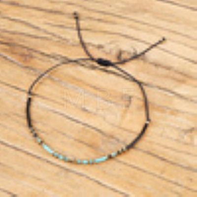 Glass Seed Bead & Brass Beads Braided Bead Bracelets DN7450-4-1