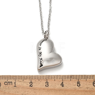 304 Stainless Steel Forever in My Heart Keepsake Ashes Memorial Pendant Necklaces NJEW-P326-04P-1