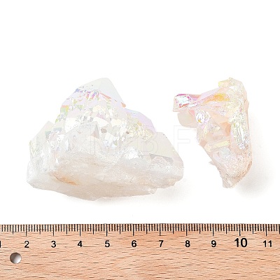 Electroplated Natural Druzy Quartz Crystal Cluster Ornaments RABO-PW0001-179A-1