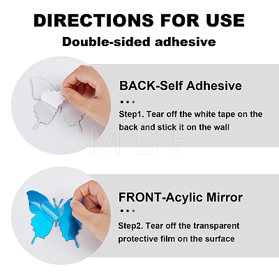 1 Set Plastic Mirror Wall Stickers AJEW-CN0001-65D-1