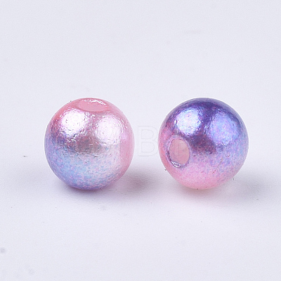 Rainbow ABS Plastic Imitation Pearl Beads OACR-Q174-3mm-13-1