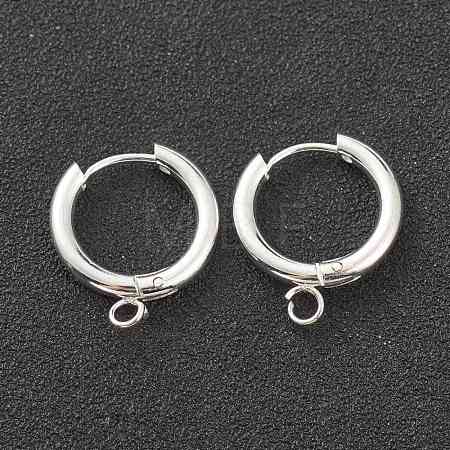 201 Stainless Steel Huggie Hoop Earring Findings STAS-P283-01D-S-1