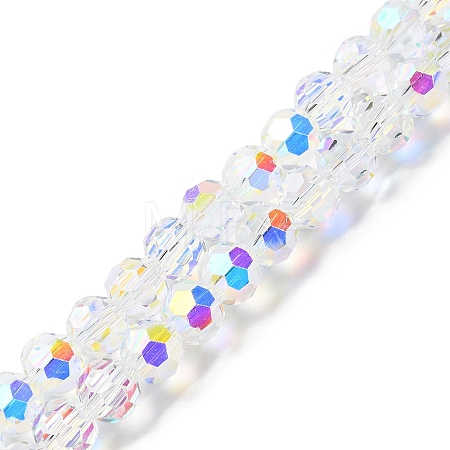 Transparent Electroplate Glass Beads Strands GLAA-Q099-J01-10-1