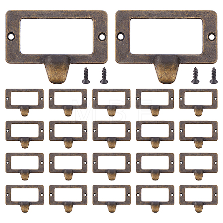 25Pcs Rectangle Zinc Alloy Label Frame Card Holder AJEW-FH0008-75D-1