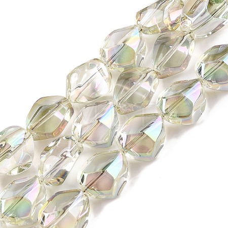 Electroplate Glass Beads Strands EGLA-T021-10C-1