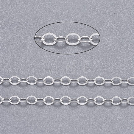 Brass Flat Oval Cable Chains CHC029Y-S-1