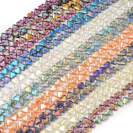 Electroplate Transparent Glass Beads Strands EGLA-L044-E-02-1