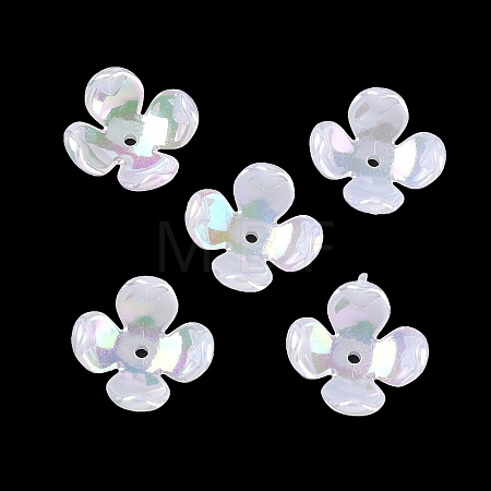 Plating Opaque Acrylic Imitation Shell Bead Cap OACR-P039-03B-1