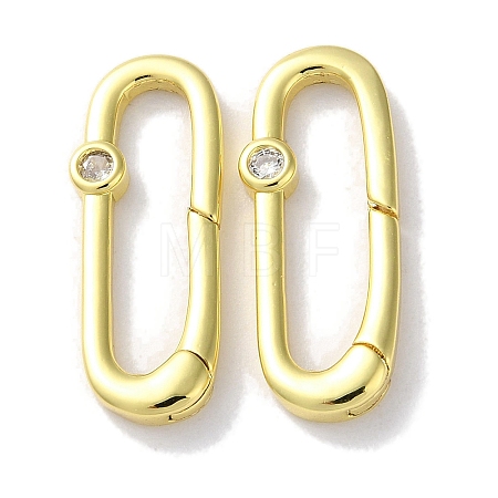 Rack Plated Brass Micro Pave Cubic Zirconia Clasps KK-Z039-07B-1