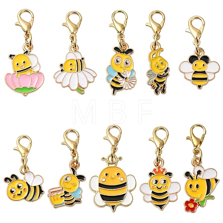 10Pcs Alloy Enamel Pendant Decorations HJEW-YW00461-1