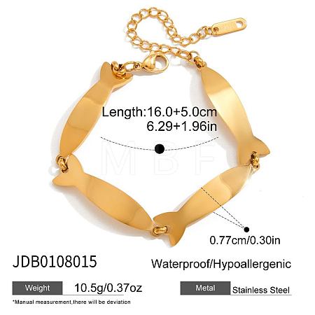 304 Stainless Steel Fish Link Chain Bracelets for Women WG9CAA9-02-1