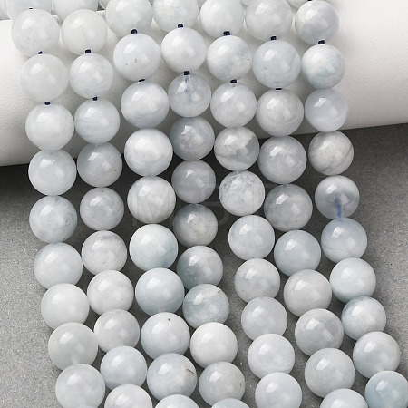 Natural Aquamarine Beads Strands G-R446-8mm-04-01-1