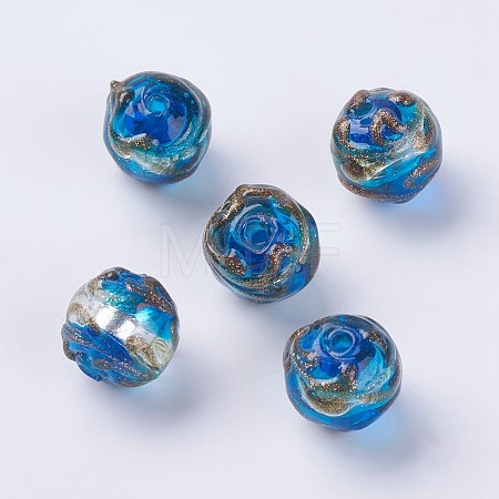 Handmade Silver Foil Lampwork Beads LAMP-J089-R04-1