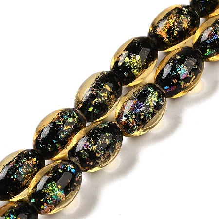 Handmade Dichroic Foil Glass Beads Strands DICH-U001-12C-1
