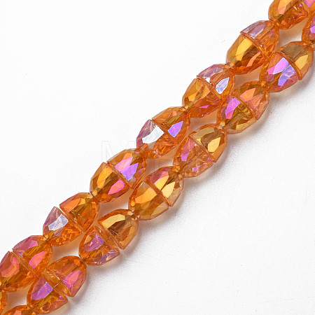 Electroplate Transparent Glass Beads Strands EGLA-N002-35-C05-1