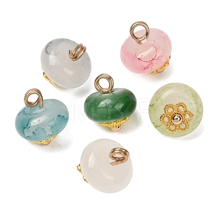 5Pcs Handmade Lampwork Pendants LAMP-L087-01G-1