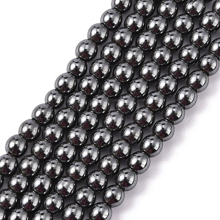 Non-Magnetic Synthetic Hematite Beads Strands X-G-H1624-4mm-1-1
