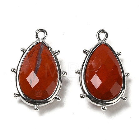 Natural Red Jasper Pendants G-B009-02P-L-1