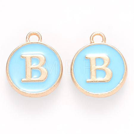 Golden Plated Alloy Enamel Charms X-ENAM-S118-04B-1